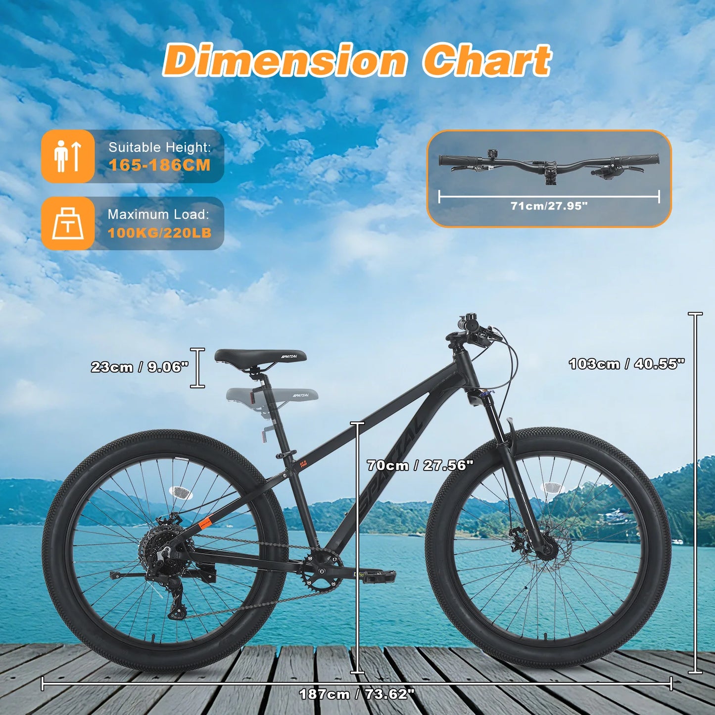 Spatial Fat Tire Mountain Bike With Aluminum Frame Disc Brakes