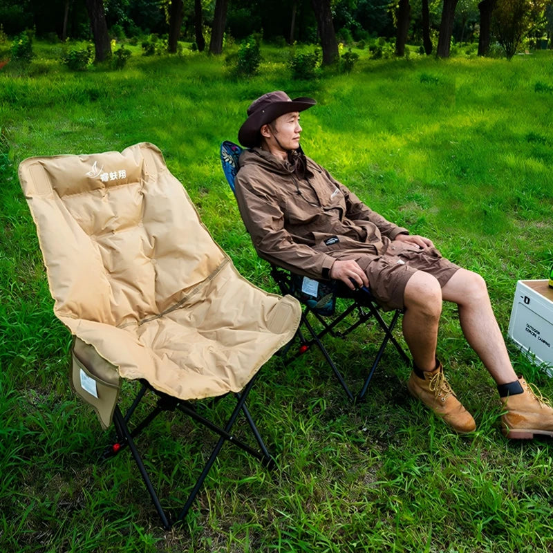 Moon Chair Portable Camping Chair With Cotton Padded Backrest