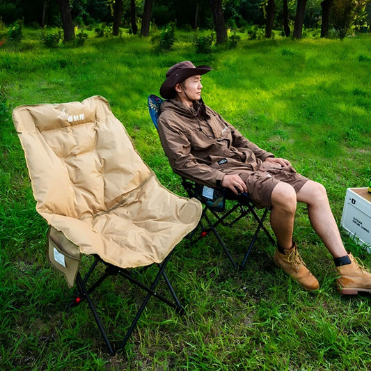 Moon Chair Portable Camping Chair With Cotton Padded Backrest