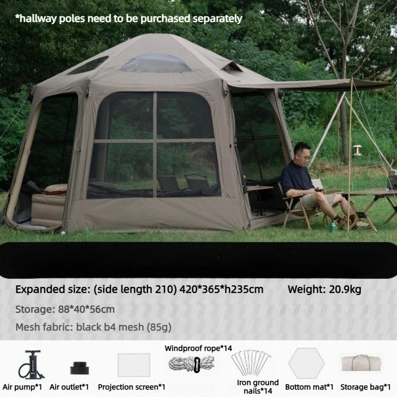 OIMG Quick Inflatable Outdoor Family Camping Tent Waterproof