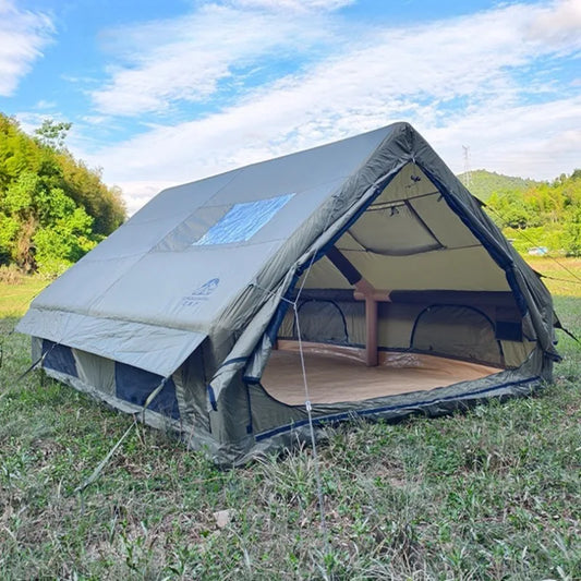Family Spacious Camping Tents Outdoor Thickened Rainproof Overnight Inflatable Tent Sunshade Windproof Camping Supplies