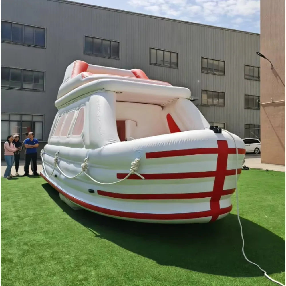 Double Deck Inflatable Electric Floating House Boat
