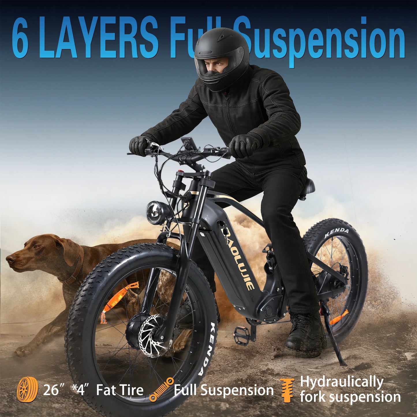 Baolujie P2 Electric Bike for Adults Dual Motor 52V 23Ah 90 Mile Range