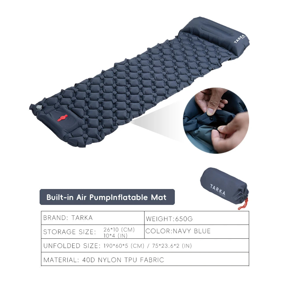 TARKA Inflatable Camping Mat With Pillow For Hiking And Climbing