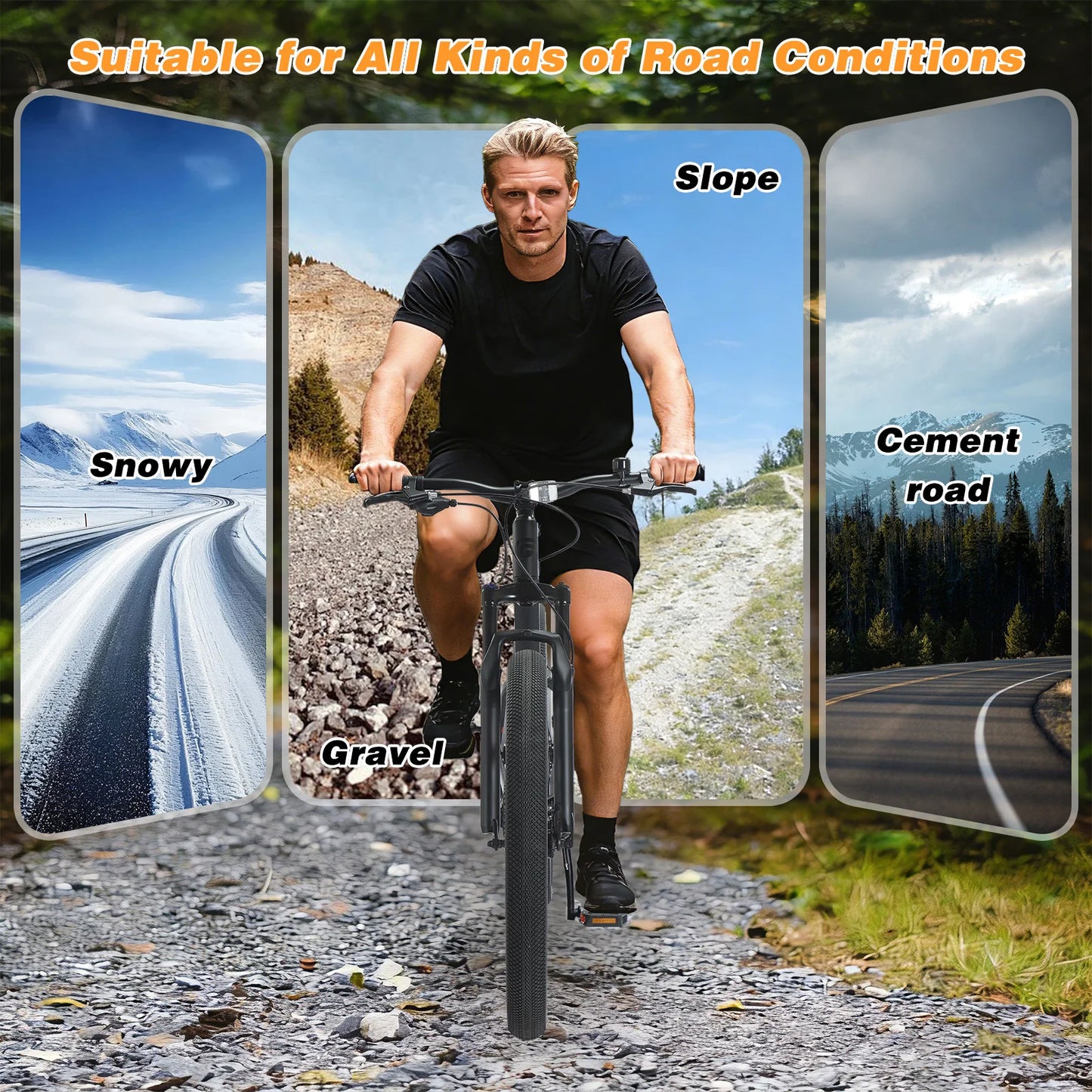 Spatial Fat Tire Mountain Bike With Aluminum Frame Disc Brakes