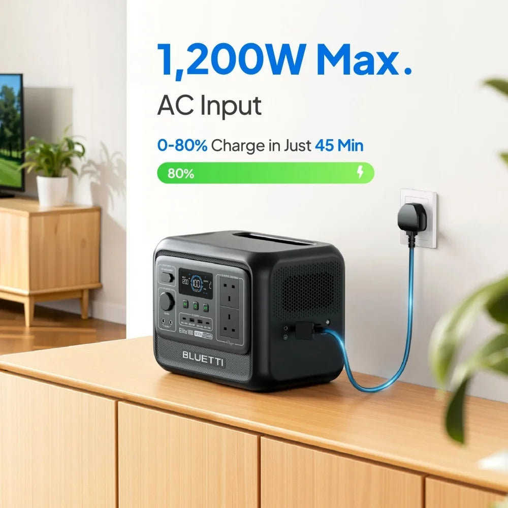 BLUETTI Elite 100 V2 Portable Solar Generator 1800W