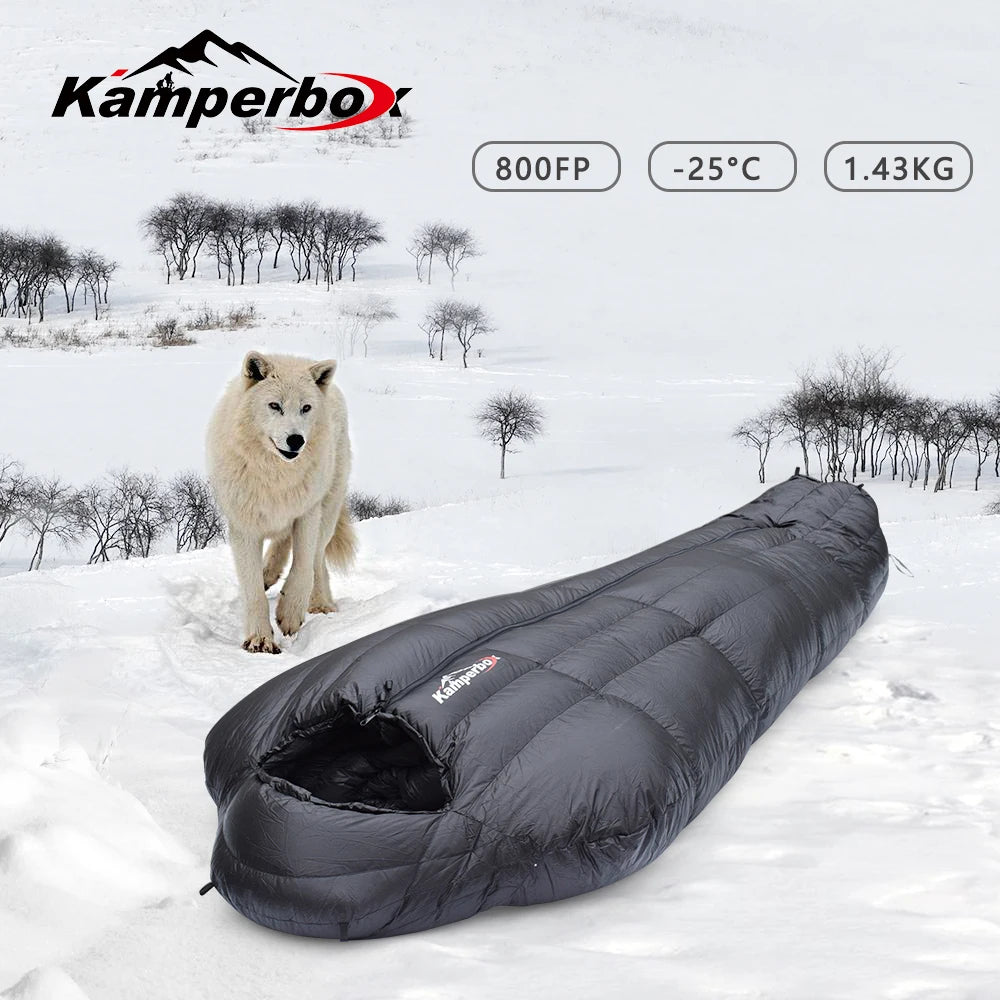 Kamperbox Winter Down Sleeping Bag For Cold Weather Camping Ultralight