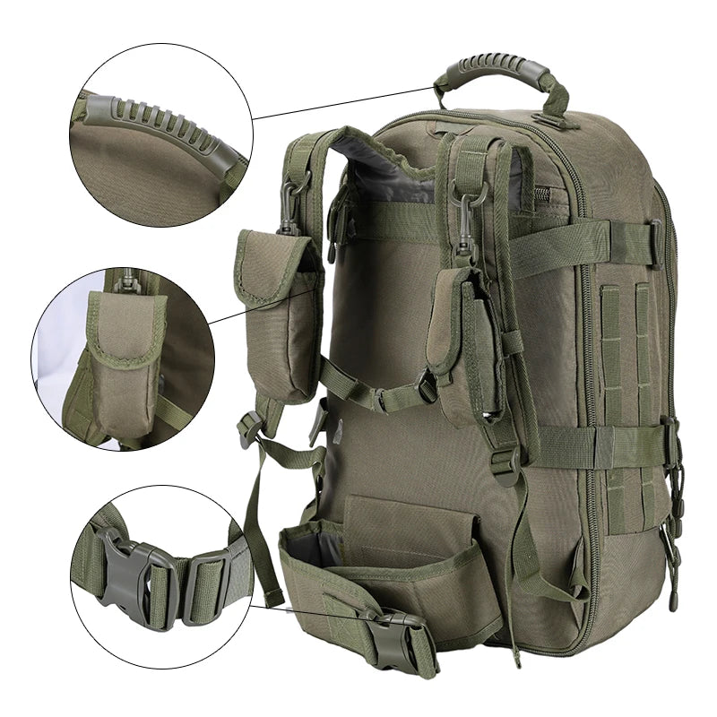 LQARMY Tactical Backpack Molle Camping Rucksack For Travel
