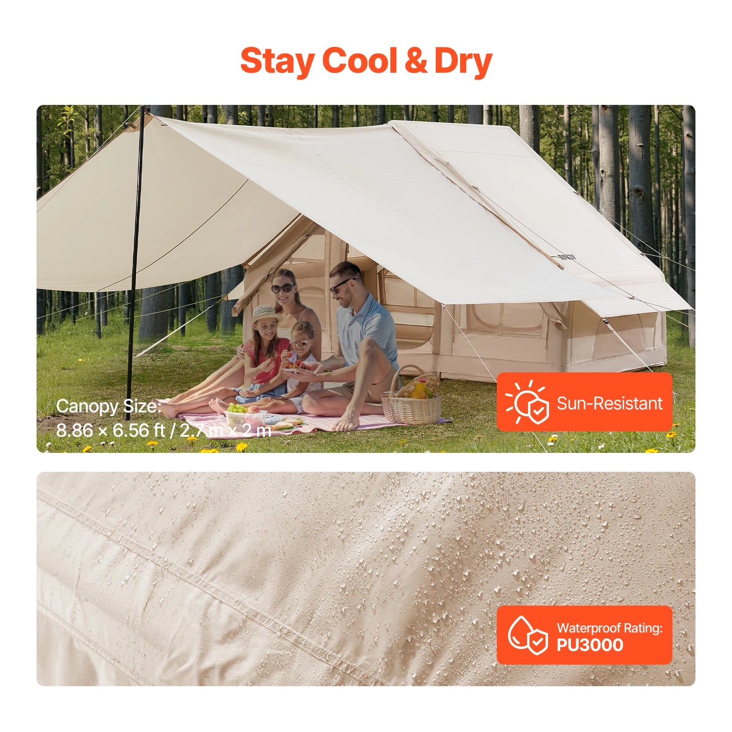 SucceBuy Inflatable Tent for 3 to 5 People Hand Pump