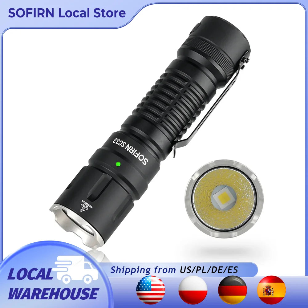 Sofirn SC33 XHP70 HI LED Tactical Flashlight 5200lm 21700