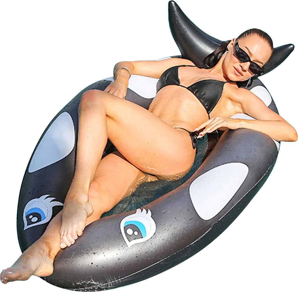 Killer Whale Inflatable Pool Floating Mat for Parties