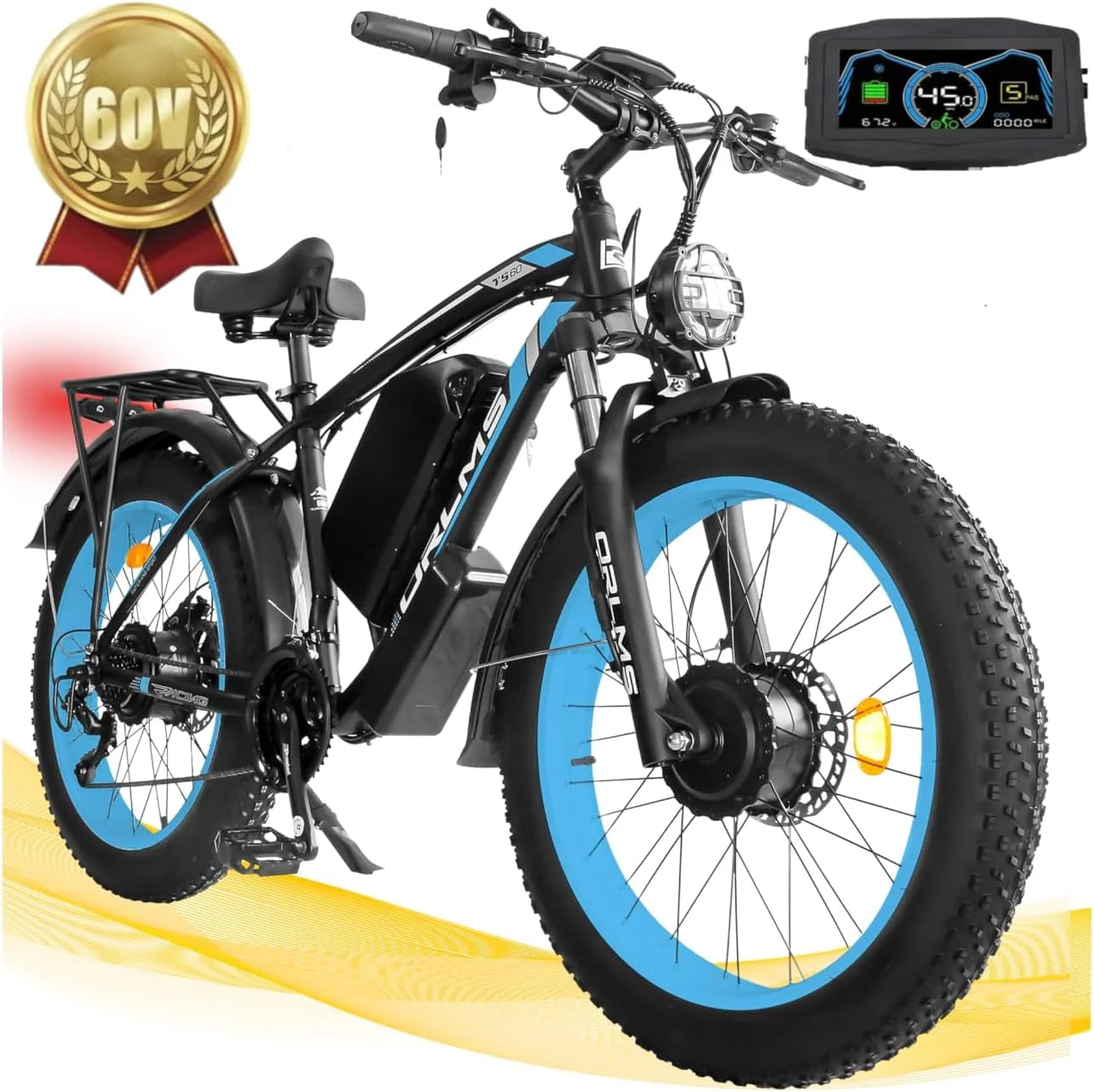 TS60 5000W Dual Motor E Bike With 60V 25Ah Battery