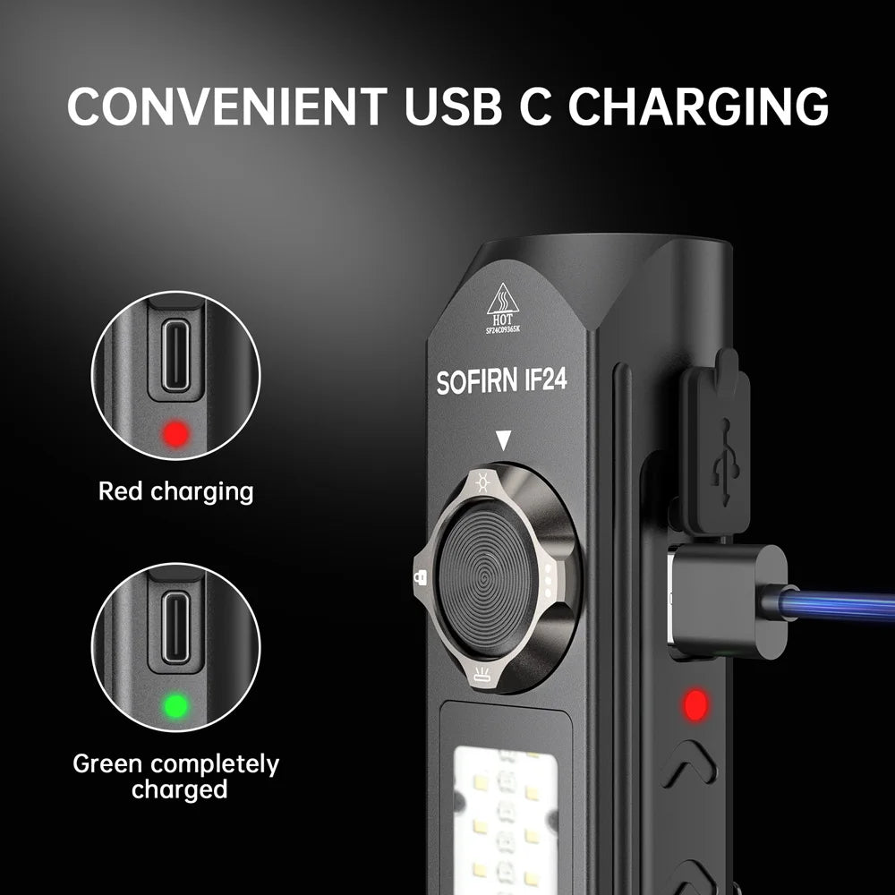 Sofirn IF24 RGB 2000Lm Rechargeable Flashlight With Magnetic Tailcap