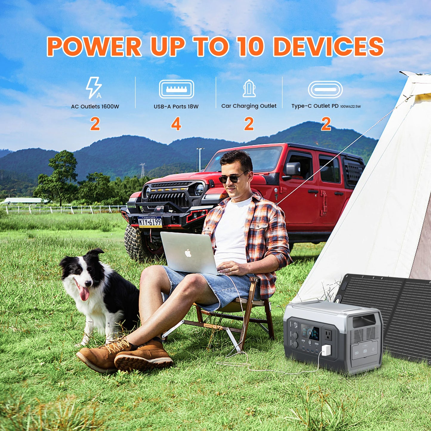 CTOLITY XP1000 1800W Portable Solar Generator With 1024Wh LiFePO4 Battery