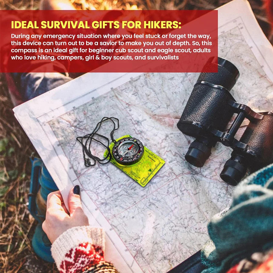 Professional Waterproof Camping Compass For Outdoor Navigation Map Reading