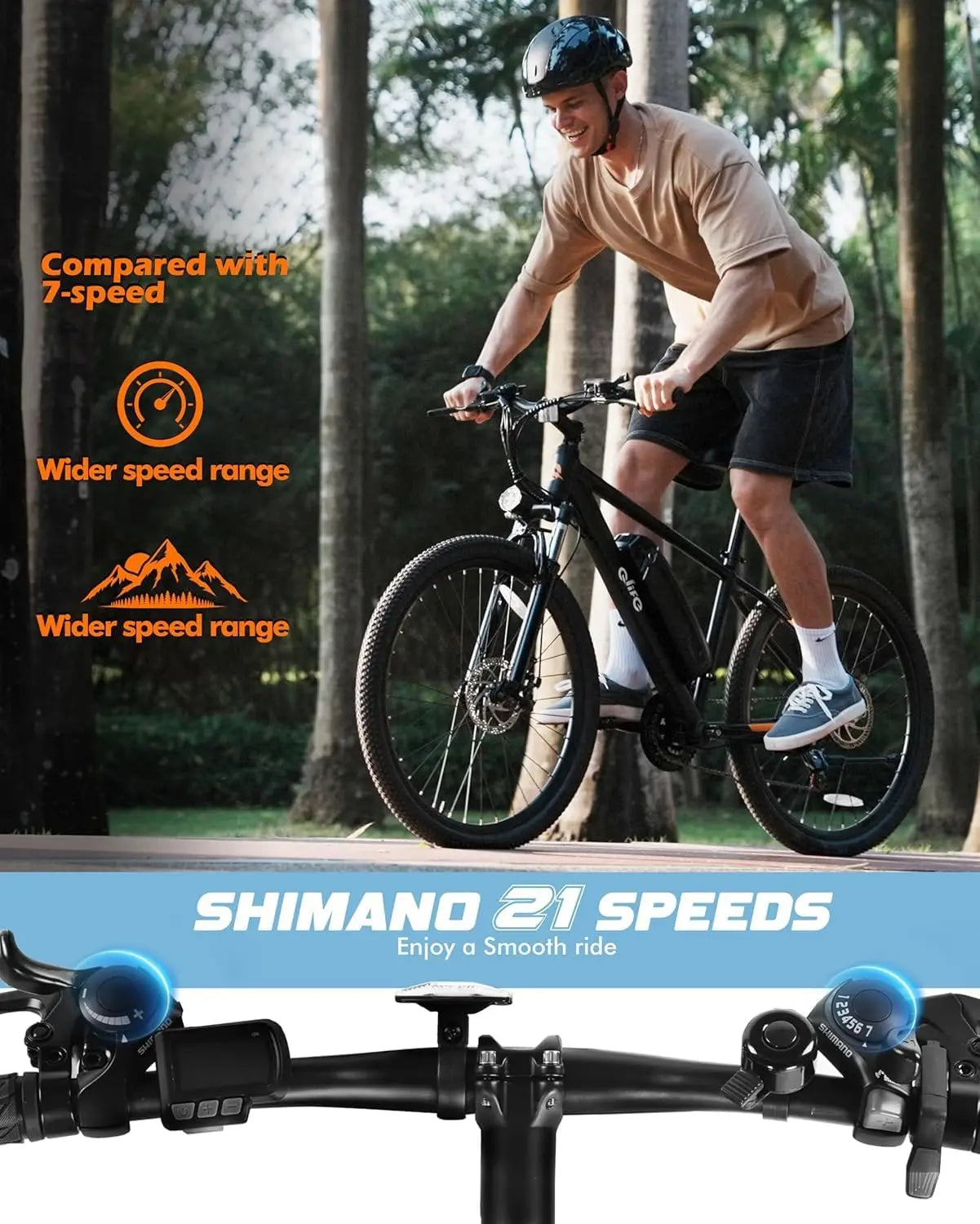 Racer 1000W Peak Electric Mountain Bike For Adults 21-Speed
