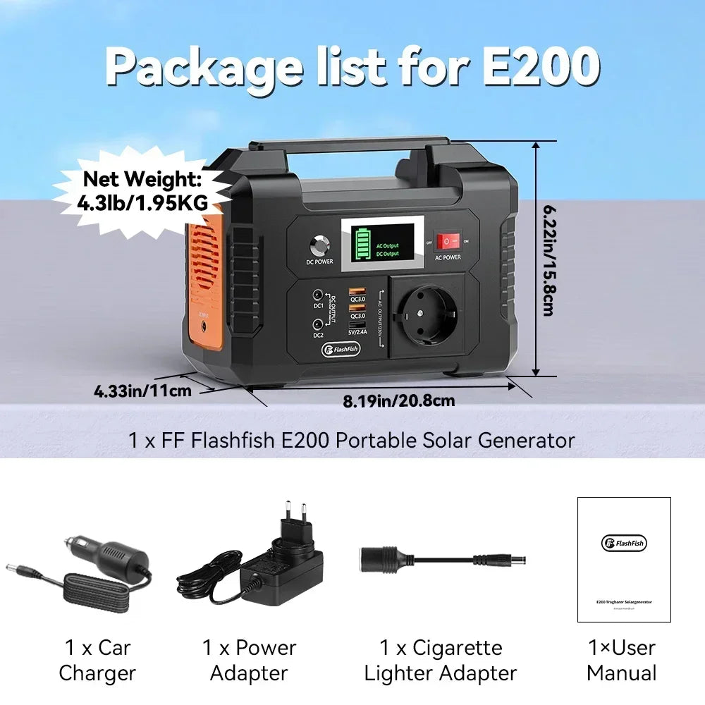 Enooddvol 151Wh Portable Solar Generator Outdoor Power Station
