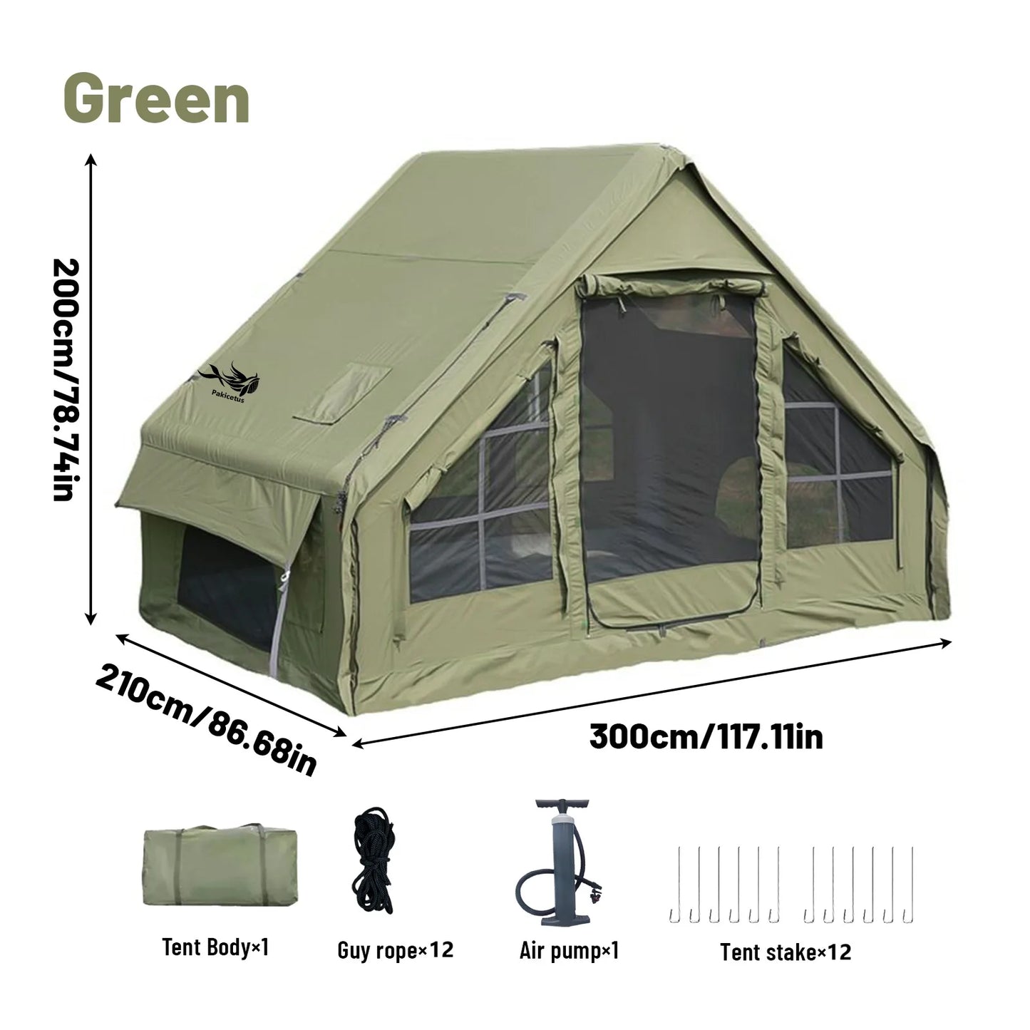 Pakicetus Inflatable Tent With Skylight Quick Setup For Six