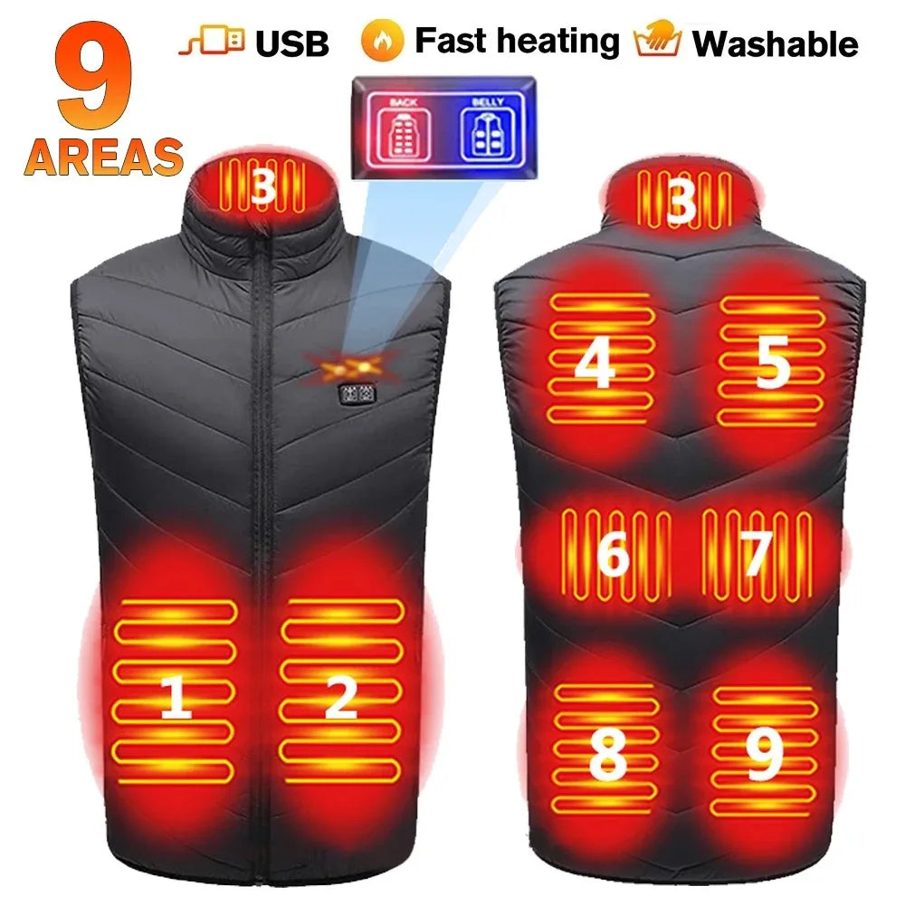 LEOSOXSCN 21 Areas Heated Jacket Unisex USB Self Heating