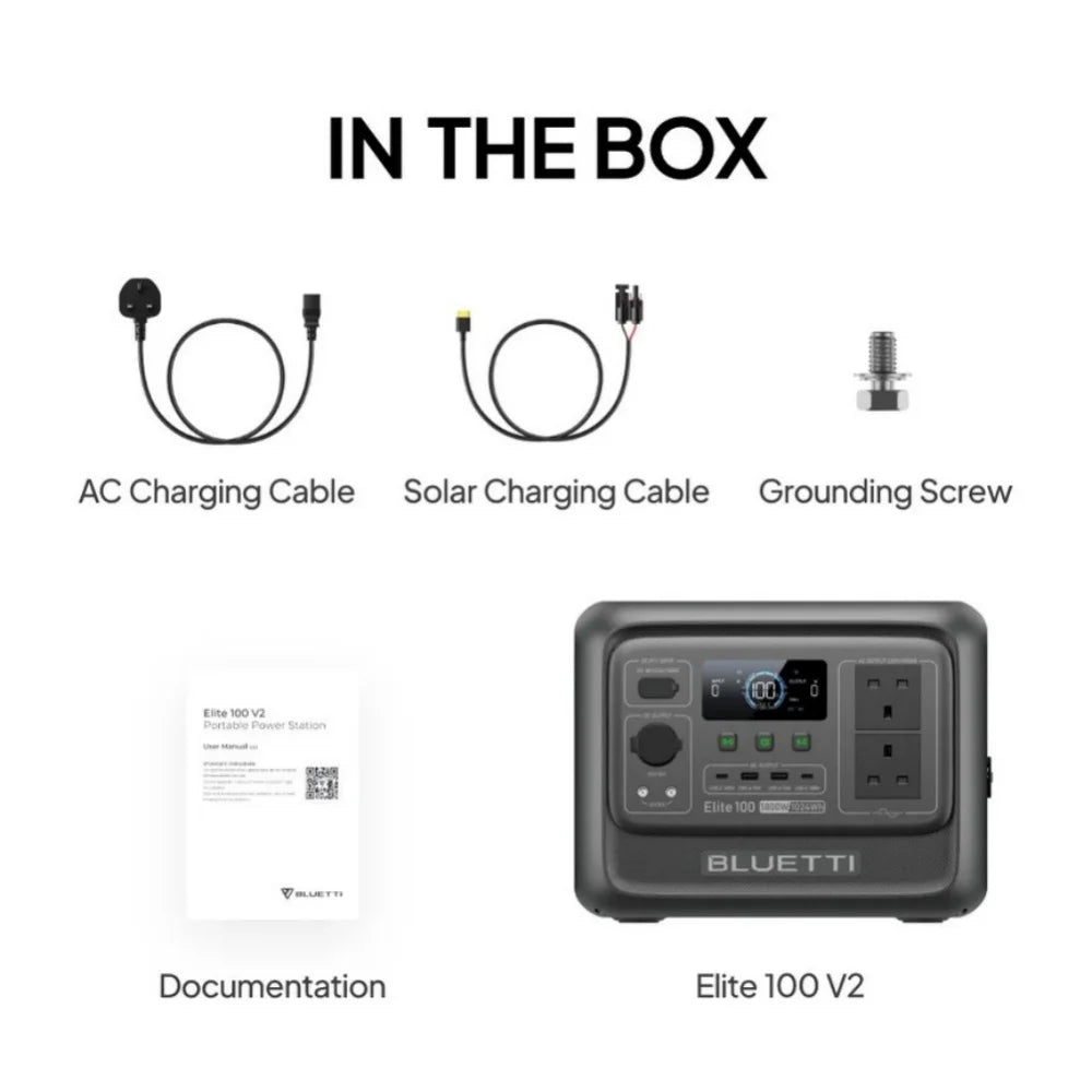 BLUETTI Elite 100 V2 Portable Solar Generator 1800W