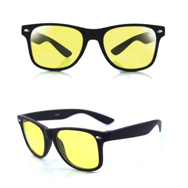 Unisex Square Night Vision Driving Glasses Windproof Anti Glare