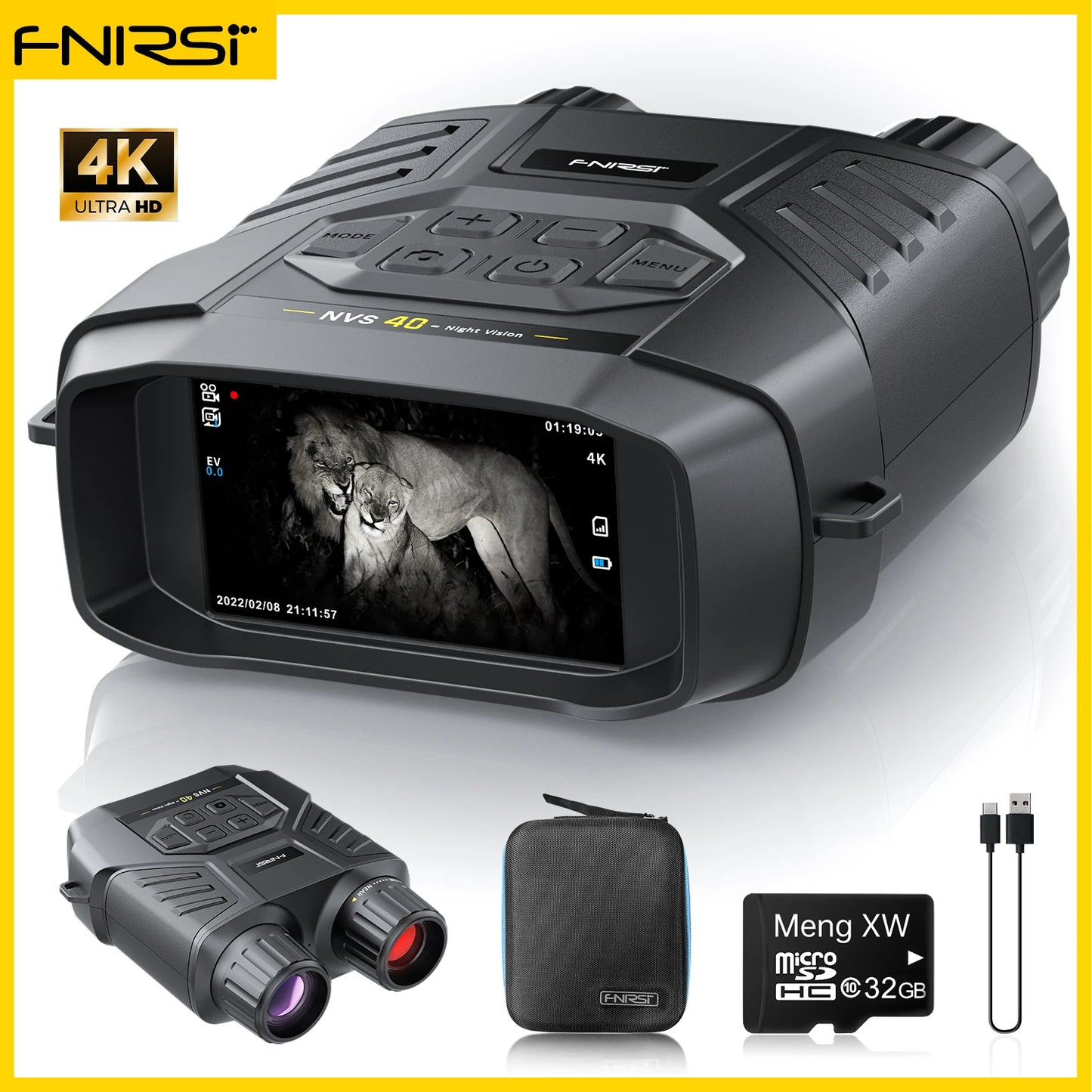 FNIRSI NVS-20 4K HD Monocular Night Vision Goggles for Hunting