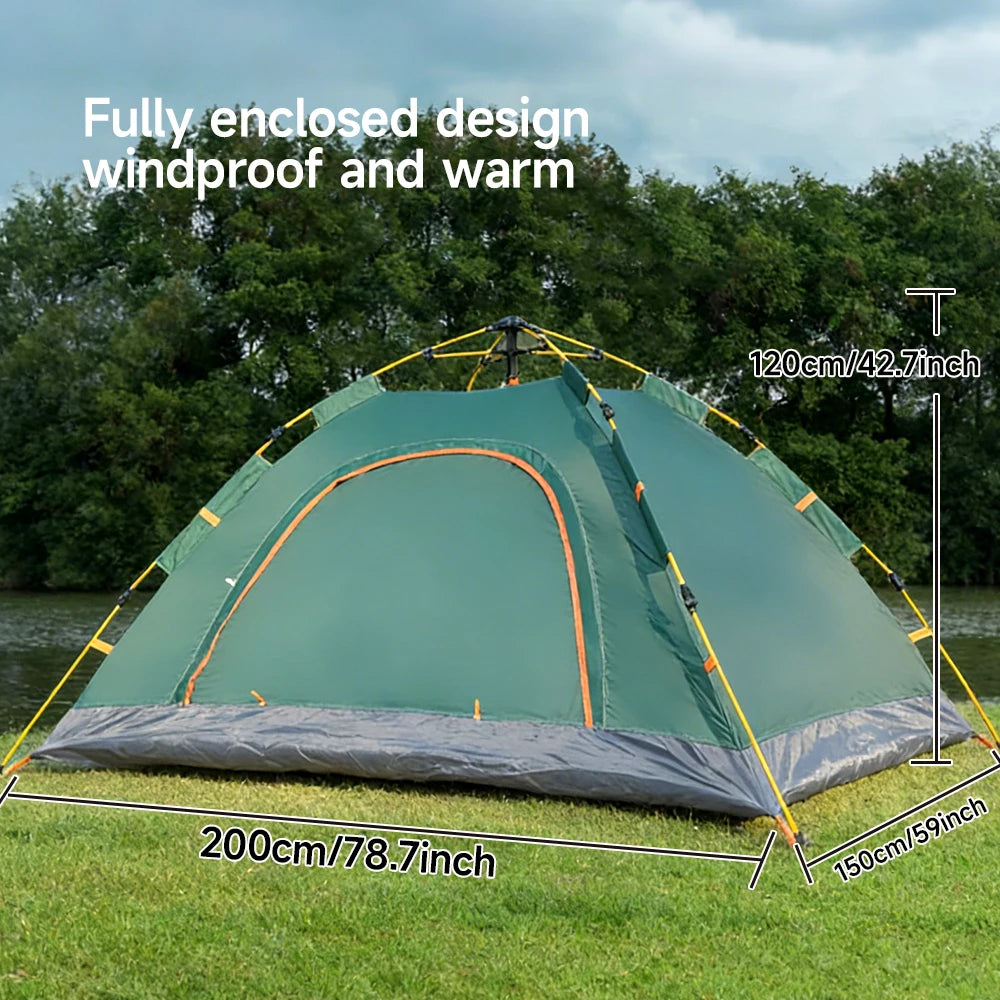 Two To Three Person Camping Tent Instant Setup Waterproof Windproof