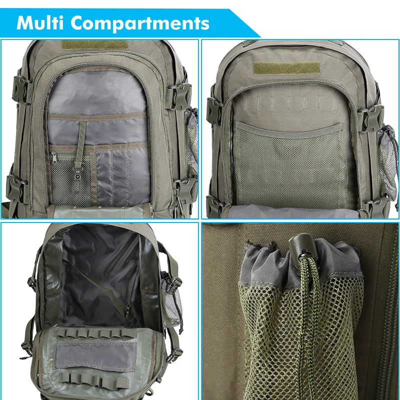 LQARMY Tactical Backpack Molle Camping Rucksack For Travel