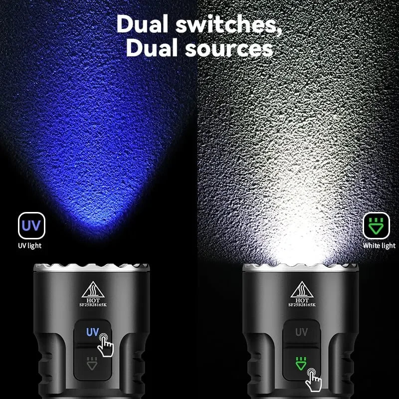 Sofirn SR23 UV Flashlight 3300LM Dual Switch USB C Rechargeable
