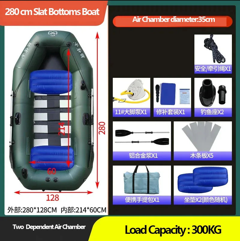 IHOME BOATPARTS Inflatable Fishing Kayak With Air Deck Bottoms