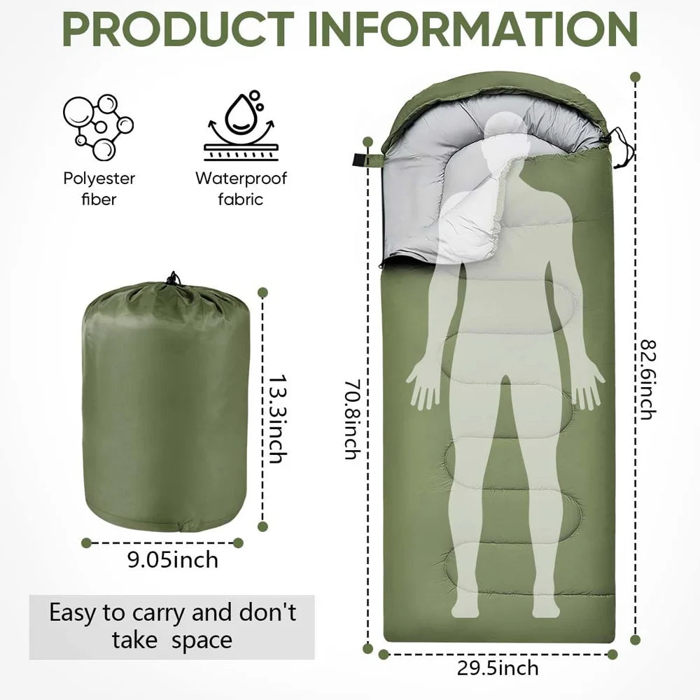 NONECN Ultralight 4 Season Camping Sleeping Bag For Backpacking