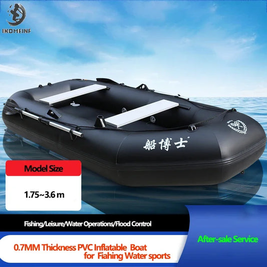 IHOMEINF Foldable Inflatable Boat Raft for Adults Dinghy TearResistant
