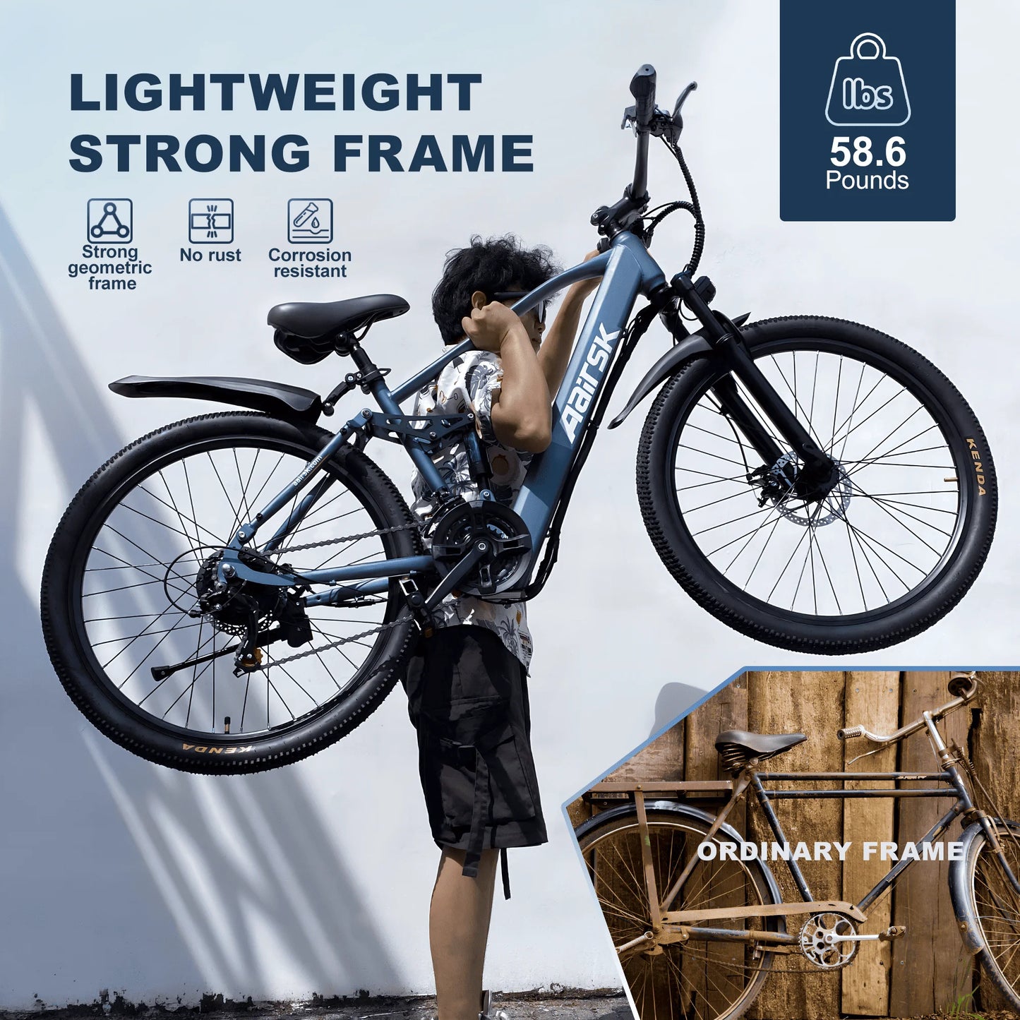 EOEOTWO GT900 750W Electric Mountain Bike With Full Suspension UL 2849 Certified