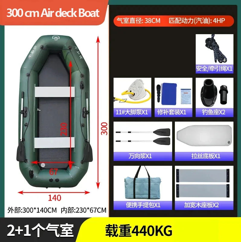 IHOME BOATPARTS Inflatable Fishing Kayak With Air Deck Bottoms