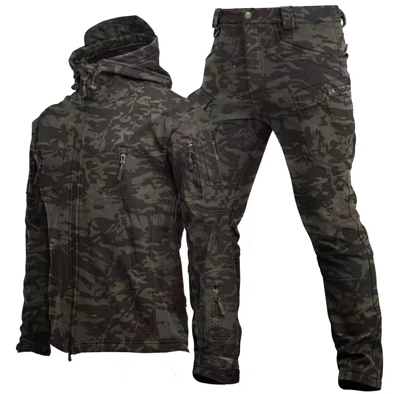 Mazerout Winter Tactical Jackets Waterproof Fleece Hooded Coat