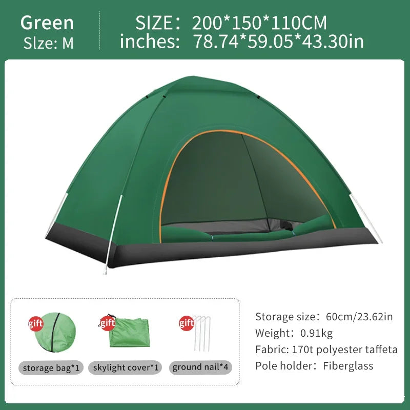 Pop Up Camping Tent For 2-3 People With Instant Setup
