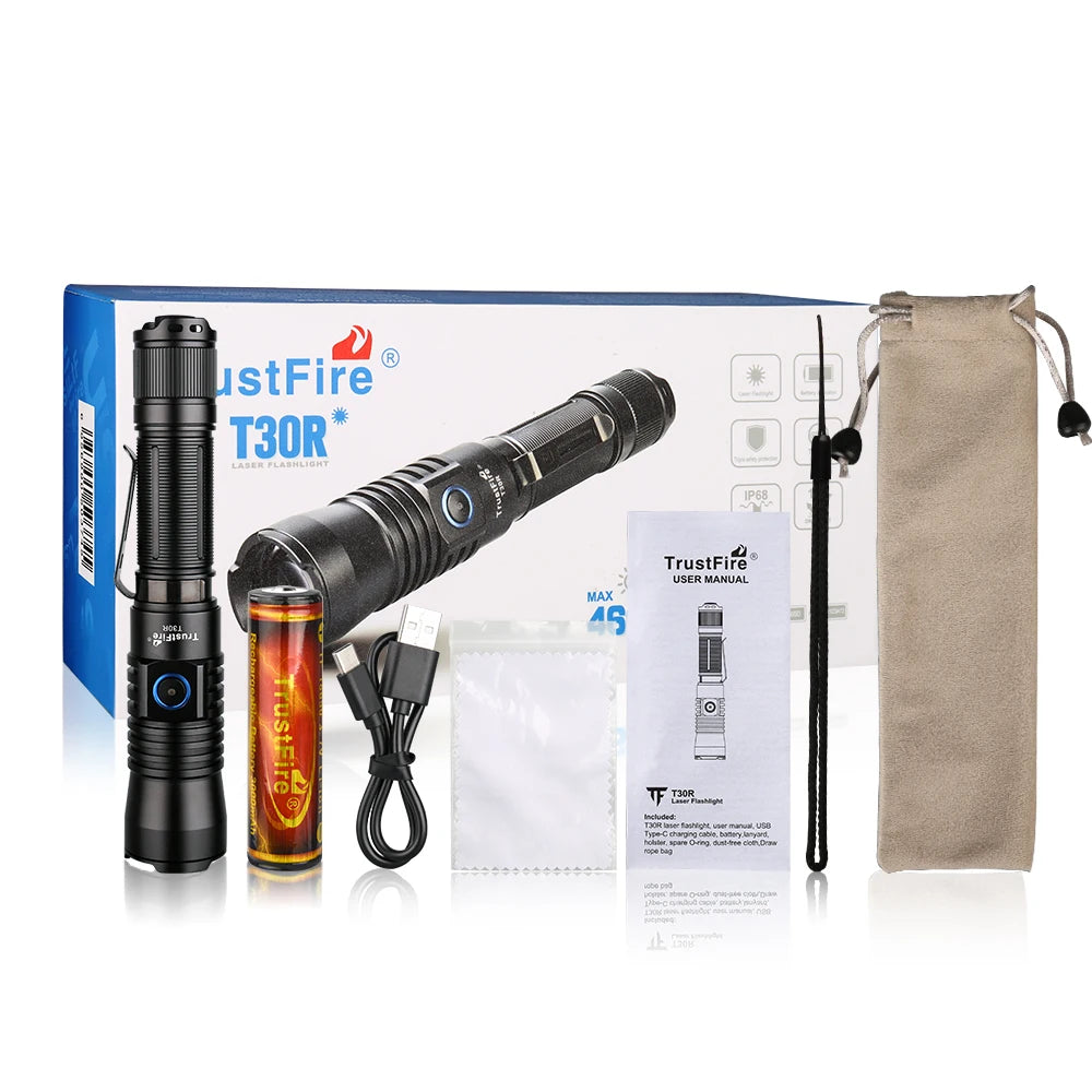 TrustFire T30R 1100m Tactical Flashlight 460 Lumen USB Rechargeable