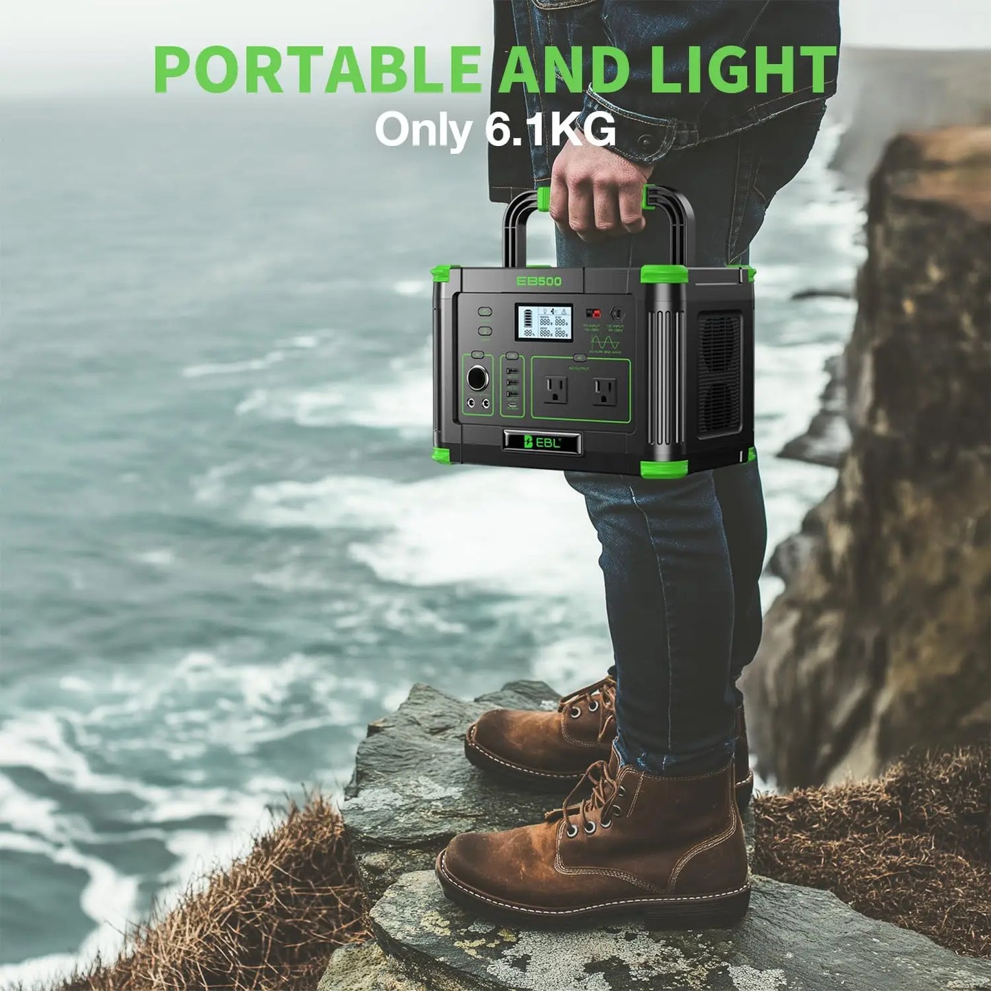 EB500 519Wh Portable Power Station With 1000W Peak USBC PD