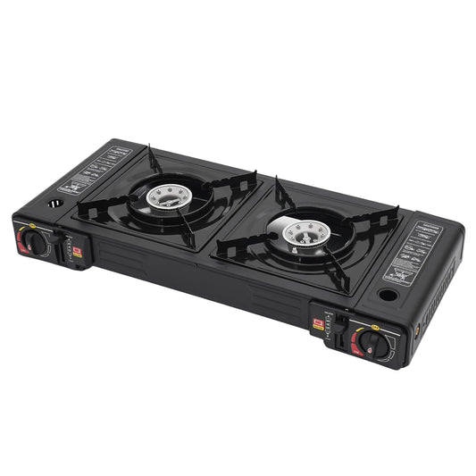 Two Burner Camping Stove 2500W Butane Gas Burner For Outdoors