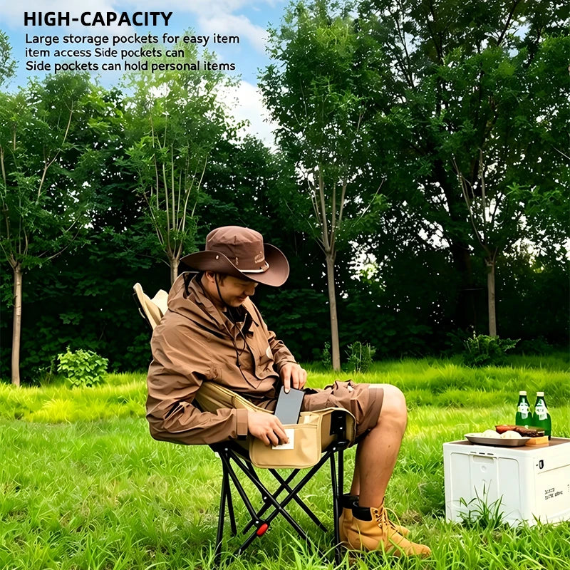 Moon Chair Portable Camping Chair With Cotton Padded Backrest