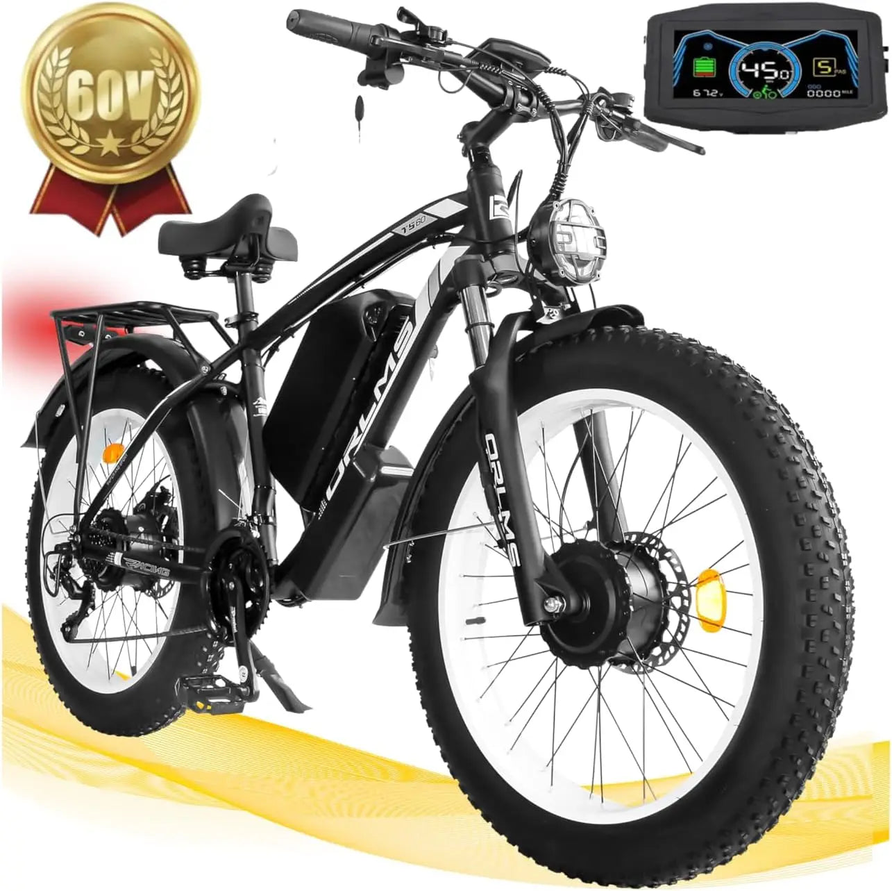 TS60 5000W Dual Motor E Bike With 60V 25Ah Battery