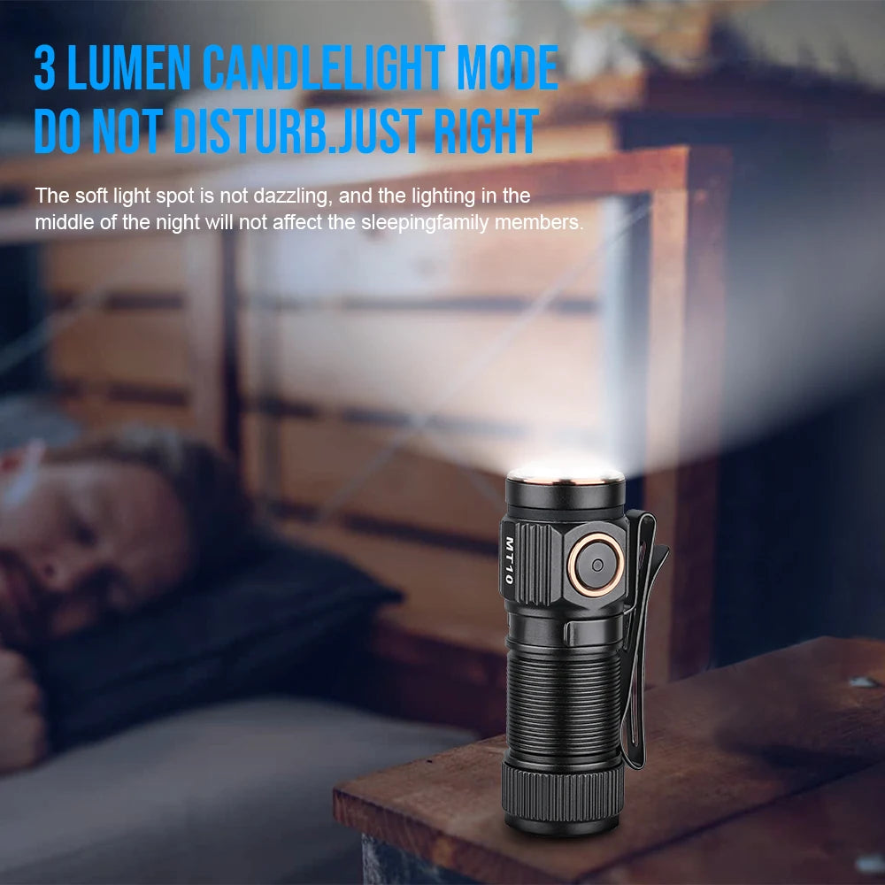 TrustFire MT10 1000 Lumen USB C Rechargeable LED Flashlight Magnet
