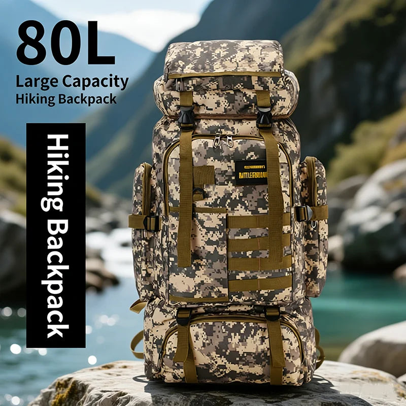 NONECN Tactical Backpack Large Capacity For Hiking Travel Waterproof