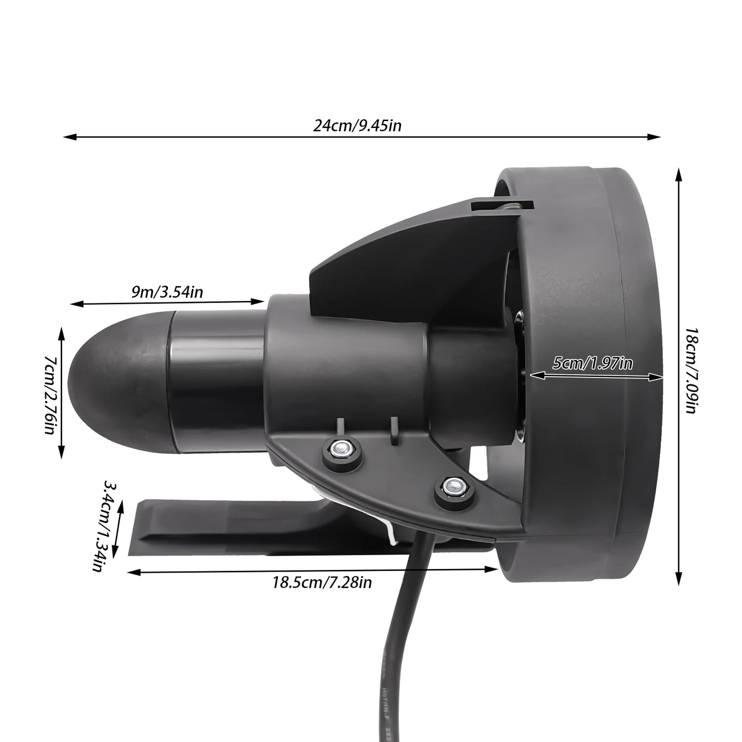 Underwater Electric Thruster For SUP Kayak 288W 500Kg Thrust