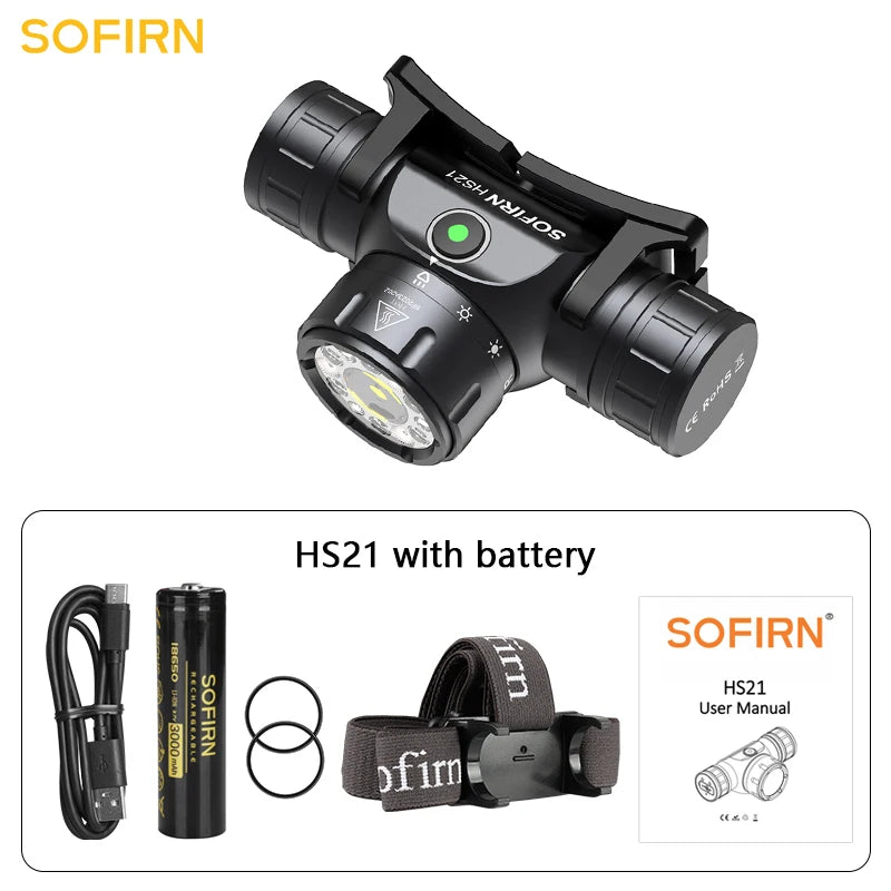 Sofirn HS21 2000lm USB-C Rechargeable Headlamp With Infrared Switch
