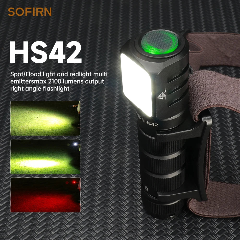 Sofirn HS42 Headlamp 2100 Lumen 6000K USB C Rechargeable