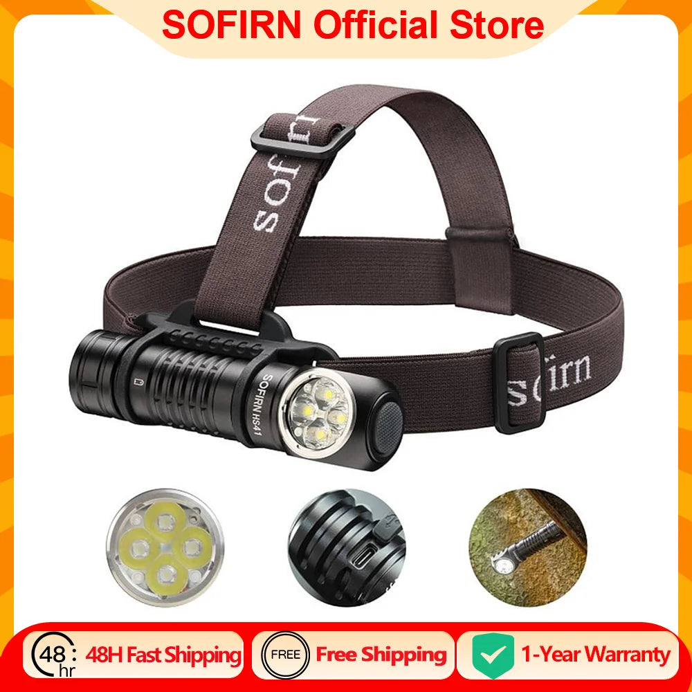 Sofirn HS41 Headlamp 4000lm USB C Rechargeable LED