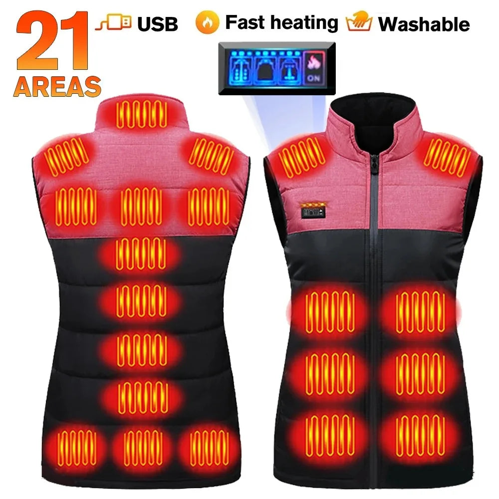 LEOSOXSCN 21 Areas Heated Jacket Unisex USB Self Heating