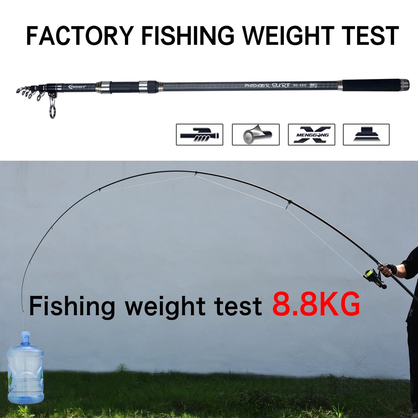BIUTIFU Telescopic Surf Spinning Rod 30T Carbon Travel