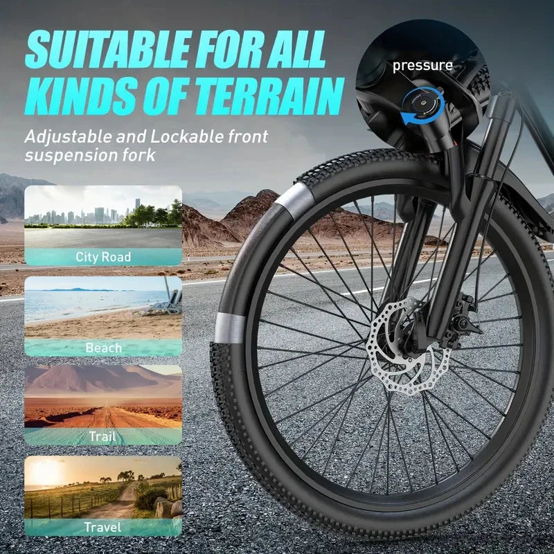 Electric Mountain E Bike 750W Peak Motor 36V Battery